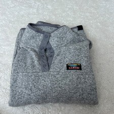 L.L.Bean Womens XL Pet Quarter Zip Up Gray Sweater Gorpcore Outdoors Hiking Core