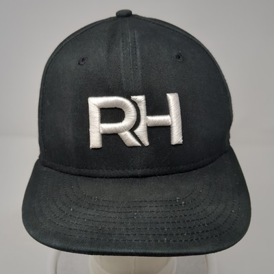 RH Snapback Baseball Cap Black One Size Adjustable Embroidered