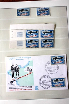 liaison postale aérienne, 1968, N° 1565 ,neuf ,oblitéré, 4FDC, 1 feuille - Photo 1/3
