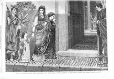 Roman Lady Returning Shopping Alma Tadema 1866 Original Antique Print