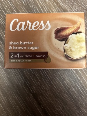 Caress ~ Shea Butter & Brown Sugar Exfoliating Soap Beauty Bar (1 Bar- 3.15oz)