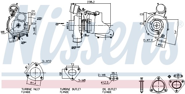 Turbolader FÜR Land Rover Defender Station Wagon (L316, L315) - Nissens 93730-image