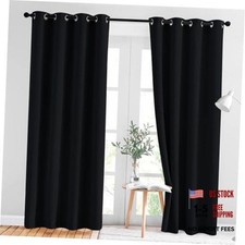 Out Curtains for Bedroom 84 inches Long - Light 52"W x 84"L Pack of 2 Black
