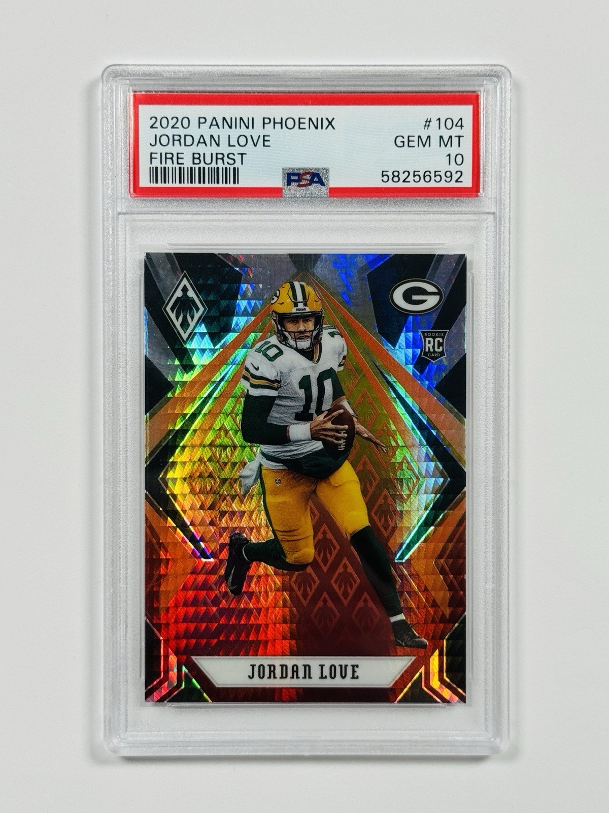 2020 PANINI PHOENIX JORDAN LOVE #104 FIRE BURST PSA 10