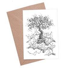 Blank Greeting Card - 1 / 5 / 10 / 20 / 50 / 100 - Bonsai Tree Nature Japanese