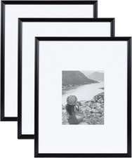 Adlynn Modern Black Rectangle Picture Frame Set of 3 for Stylish Gallery Wall