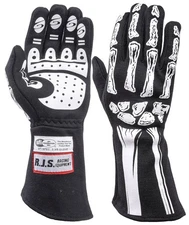 RJS Racing Equipment 600080139 Skeleton Double Layer Nomex Racing Gloves X-Large