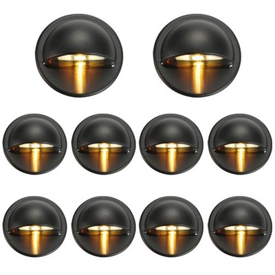 Pack of 10 Warm White Low Voltage LED Deck Lights kit Φ1.38 Outdoor Garden Ya...