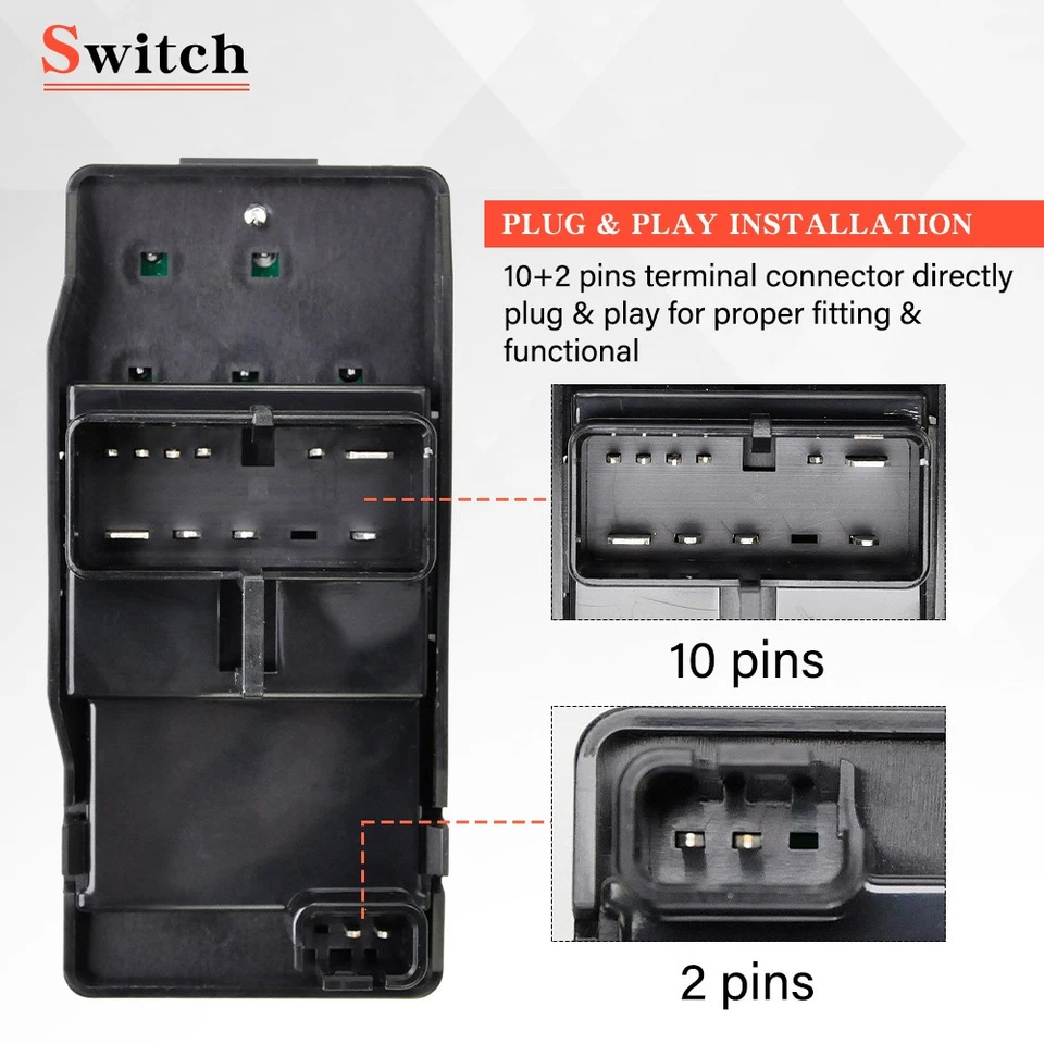 Interruptor de ventana lateral del pasajero delantero para GMC C1500 Suburban 1995-1999 Foto 2 de 4