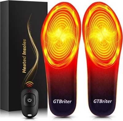 Semelles électriques Rechargeables GTBRITER Avec Contrôle Par Application - Taille Grand, Couleur Orange, Boîte Ouverte