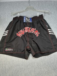 Bad Boy MMA Fight Shorts Black Red Size Med. Grappling Training Board Shorts (i