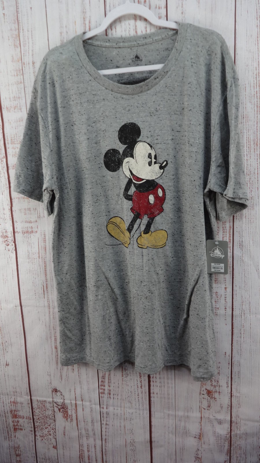 Disney Mickey Mouse Shirt Mens 2XL Gray Graphic Tee Short Sleeve Cotton New