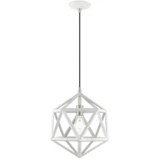Livex Lighting 41328-03 Geometric Mini Pendant White