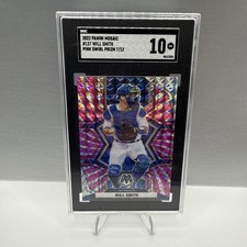 Will Smith 2022 Panini Mosaic #137 Pink Swirl Prizm /12 LA Dodgers SGC 10