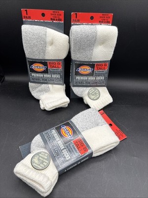 Dickies Big & Tall Steel Toe Low Cut Work Socks Shoe Size 12W-15 NEW