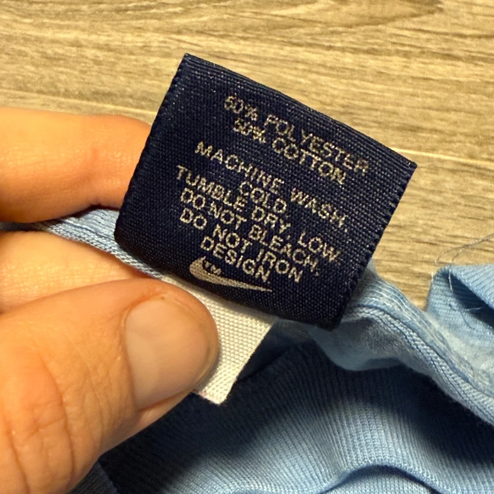 Camiseta de Colección Años 80 NIKE Rainbow Swoosh 50/50 SS Azul Suave Adulto Talla Grande EE. UU. Foto 4 de 4