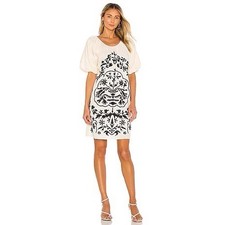 NWT!! FREE PEOPLE Fiona Dress Embroidered Puff Sleeve Boho Mini Dress Small