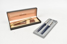 Pen Bundle x3 Sheaffer Fountain Pen Parker Pencil Gold Tone & Cases Collectable