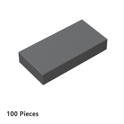3069 Tile 1 x 2 with Groove Dark Gray Bricks Parts 100 Parts Pieces  & Parts