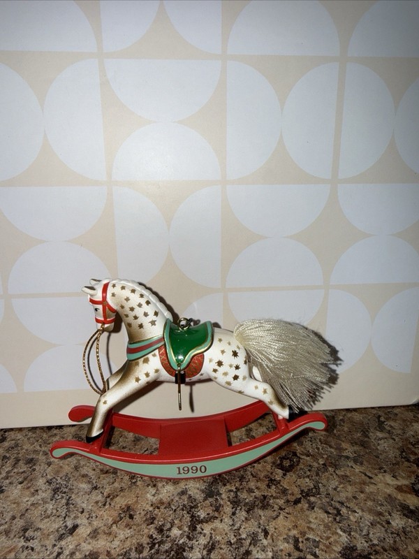 1990 Hallmark Ornament Rocking Horse 10th in Series NO BOX