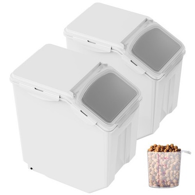 Uimoso Mobile Ingredient Bin Storage Container 2 x 15L Capacity Slant Top White