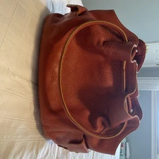 Cole Haan Village Pebble Leather Orange Vintage Shoulder Bag