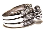 14k white gold 3.25ct Diamond cluster engagement ring 2 wedding band set 17.8g 8 — photo 7
