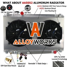 Aluminum 3-Row Radiator Shroud Fan Fit 1993-98 Toyota Supra MK4 JZA80 2JZ-GTE MT