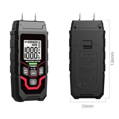 TA666A Digital Wood Moisture Meter with 1999 Max Reading and LED Indicator