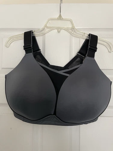 Lane Bryant Livi Sz 40F No Wire Padded Molded Sports Bra Gray New WOT - Picture 1 of 7