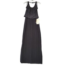 Jessica McClintock Black Formal Maxi Dress NEW 129 Stretch Sleeveless Women's 8