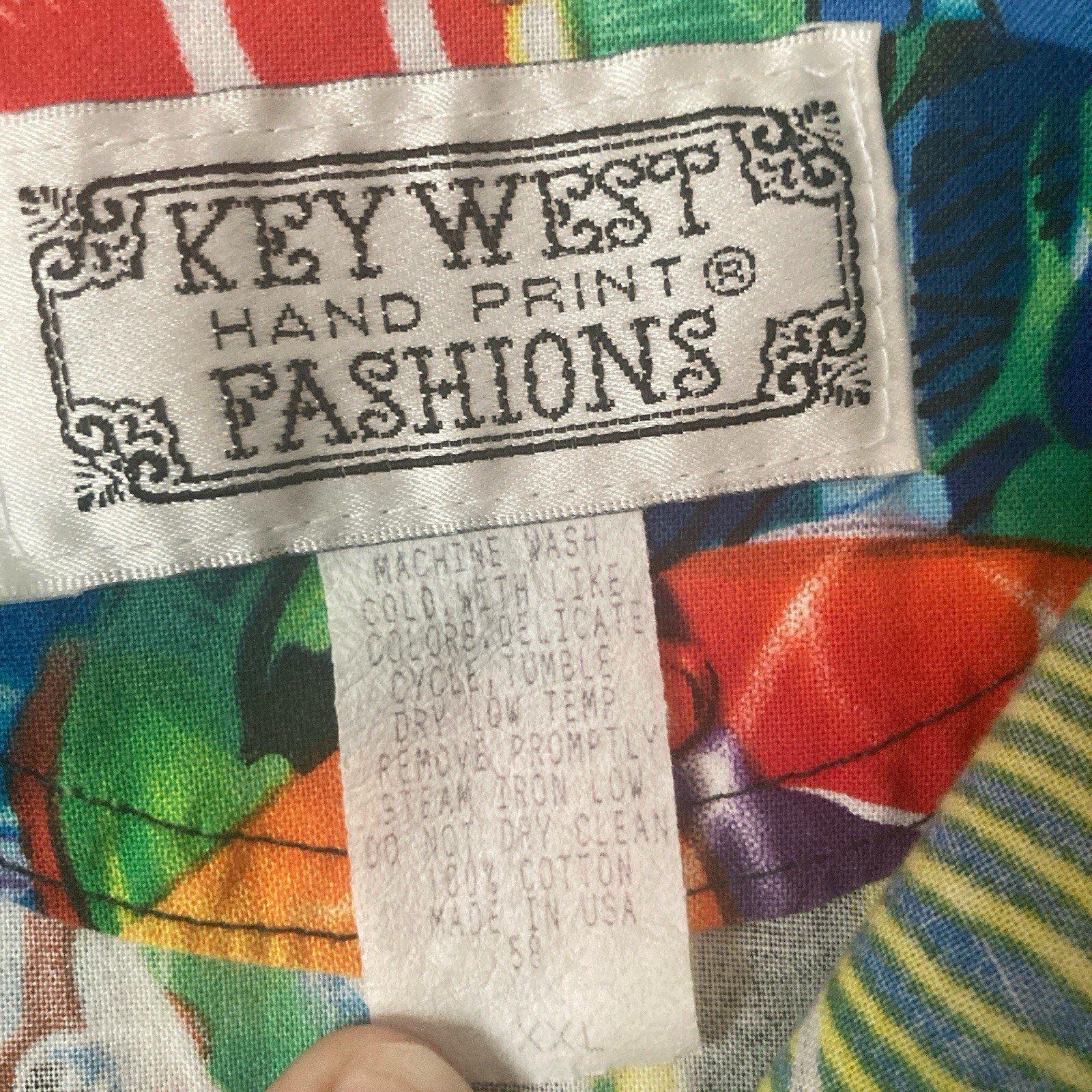 Key West Hand Print Fashions Pre 1984 Vintage “Key West Camouflage” Fish Pattern image 4