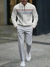 Men's Outfit 2 Piece Set Shirt  Pants Suit PLUS SIZE BIG 6XL