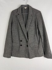 J Crew Blazer Womens 6 Gray 100 Wool Double Breasted Career Business 2 Button
