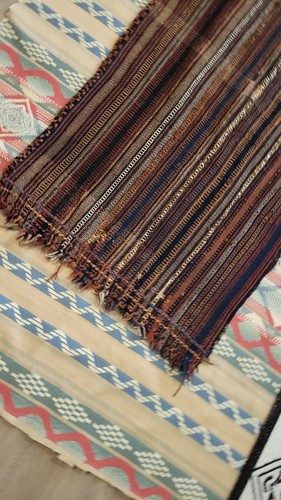 Antique Tribal Handwoven Wool Flatweave Rug Fragment 72x33 Striped Panel - Bild 2 von 10