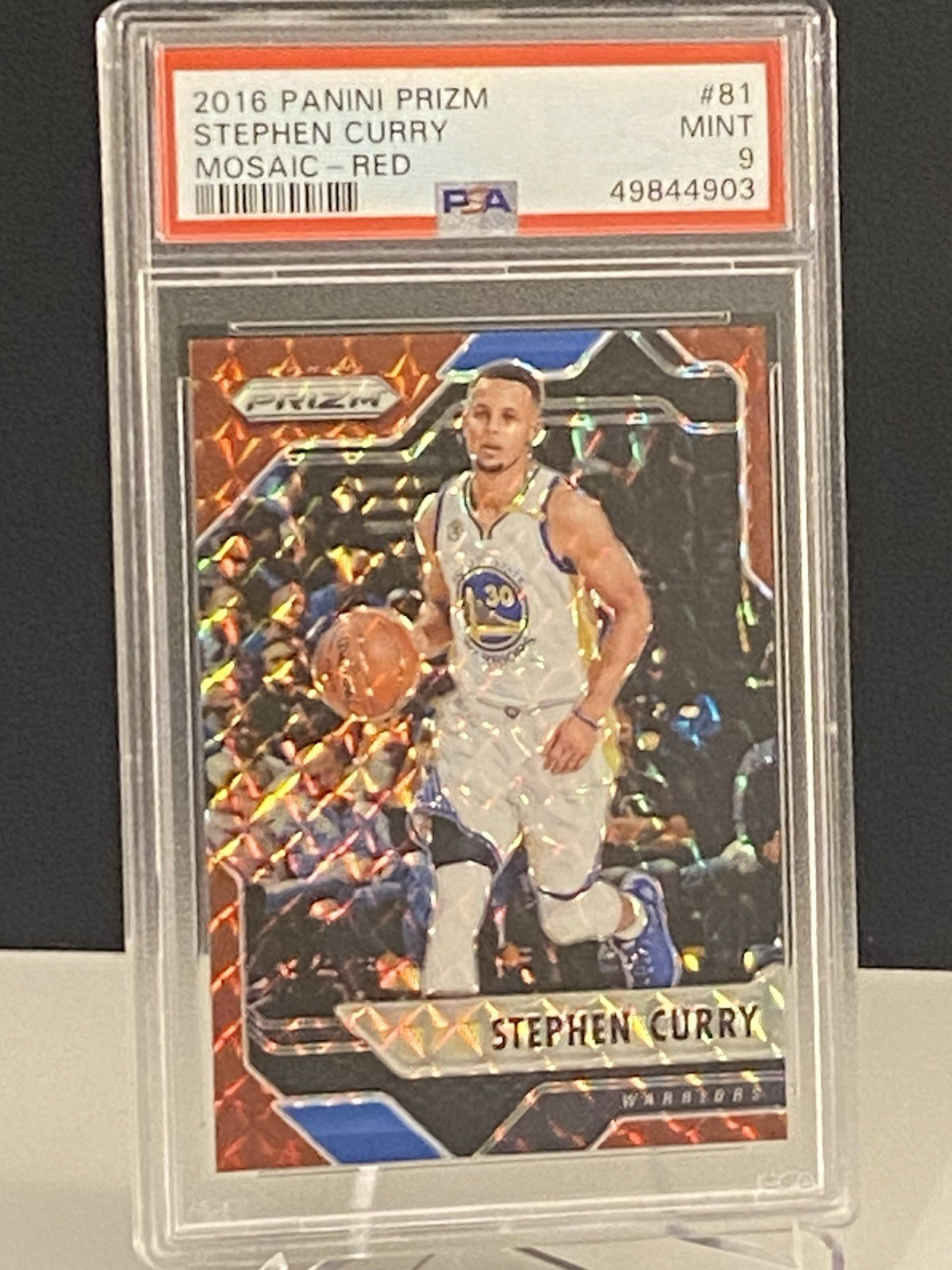 Stephen CURRY 2016-17 Mosaic PRIZM RED PSA 9 Warriors