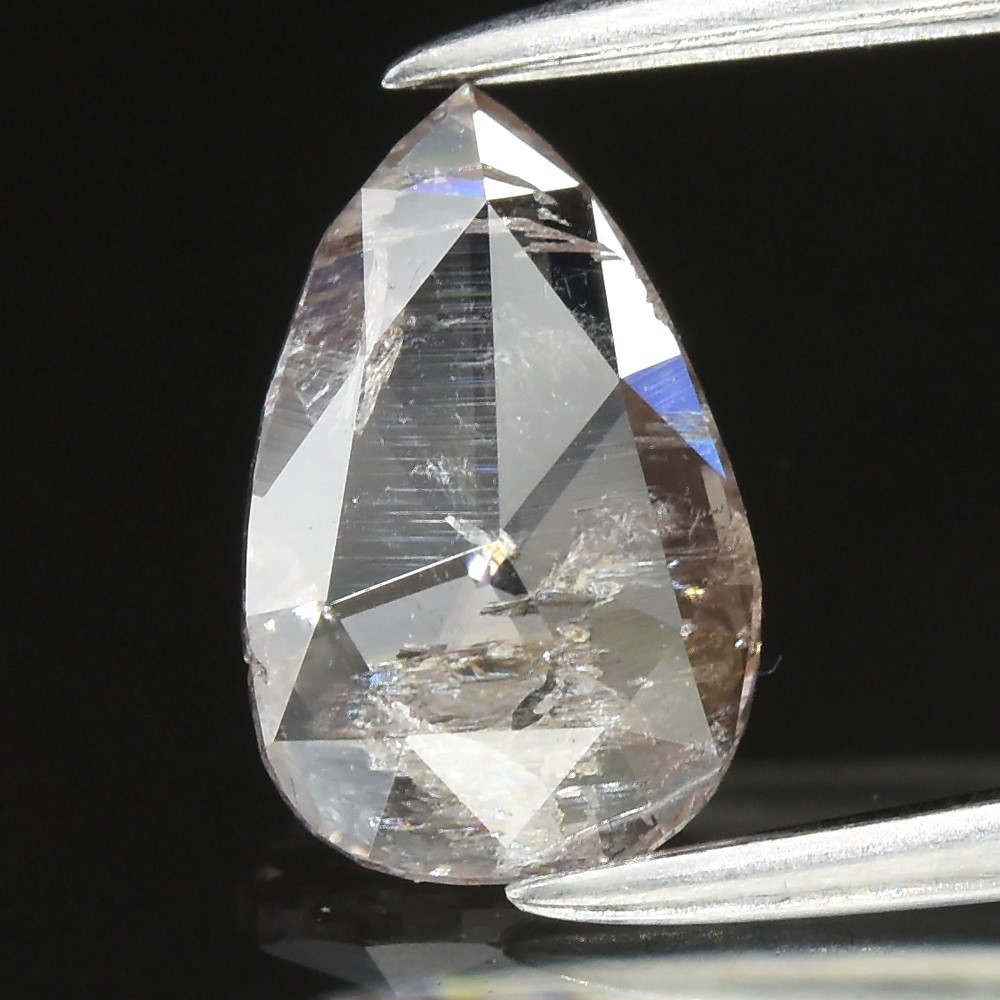 💎 0.48ct Pear Rose Cut Natural Untreated Fancy Pinkish Brown Diamond I1