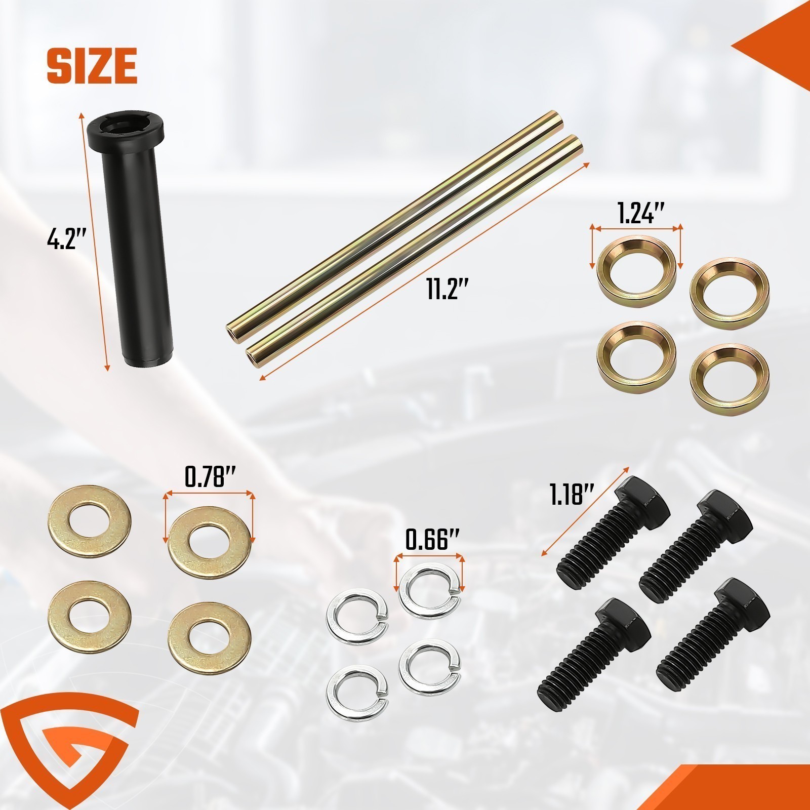 2* Front Lower A-Arm Bushing Shaft Kit 7501093 For Polaris Sportsman 400 500 700