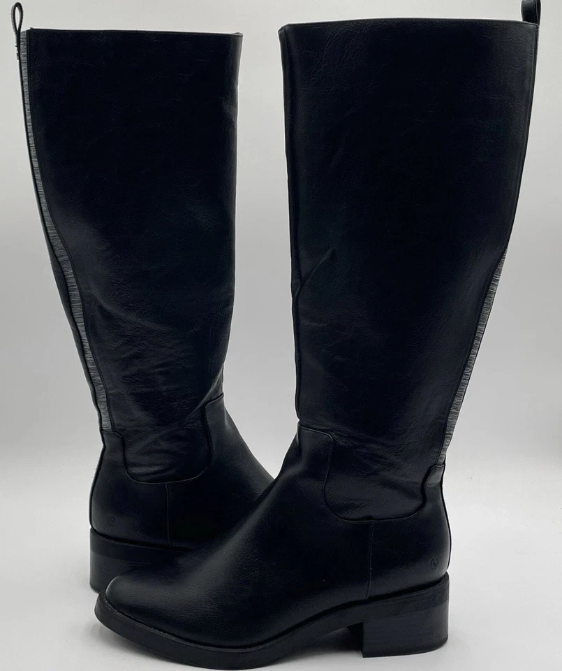 Botas Life Stride 8.5 Anchas Sistema Suave Blythe Negras Imitación Cuero Tacón Bloque Foto 4 de 4