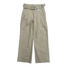 Mango Myriam Belted Straight Pants Women’s US 4 (EU 36) Beige Cotton Blend