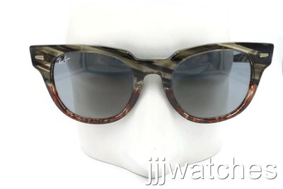 New Ray-Ban Meteor Striped Havana Blue Mirror Sunglasses RB2168 1254Y5 50 $210