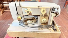 VINTAGE ALCO A-609-1 SEWING MACHINE W/ PEDAL, SEE VIDEO