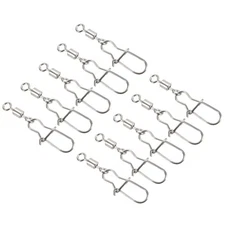 Fishing Rolling Swivel with Coastlock Snap, 20 Pack 26LBS Line Connector, Silver