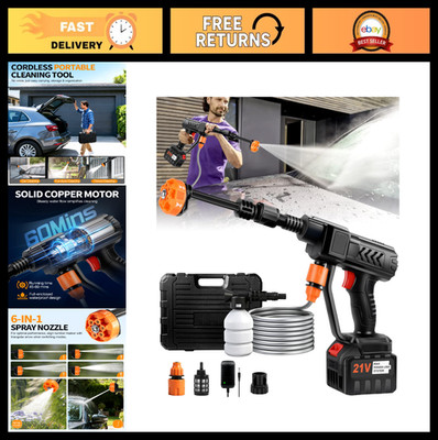 Portable Cordless Car Cleaning Tool - 6-in-1 Nozzle, Foam Cannon & 16.5FT Hose