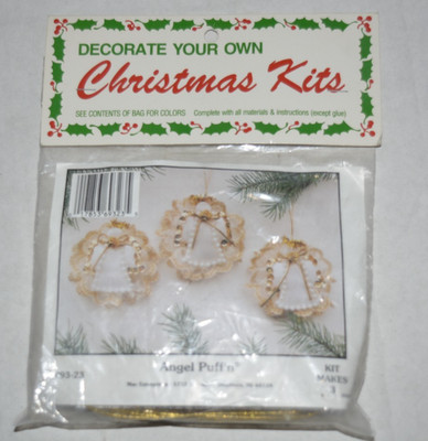 Merri Mac Decorate Your Own Christmas Ornaments Kit ~ Makes 3 Angels