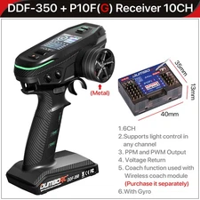 DUMBORC DDF-350 Transmitter P10FG Receiver 2.4G 10CH for RC Car Boat Tank FHSS