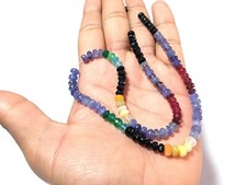 Natural Multi Stone Rondelle 5-6mm Faceted Gemstone Beads 15"Inch 1 Strands