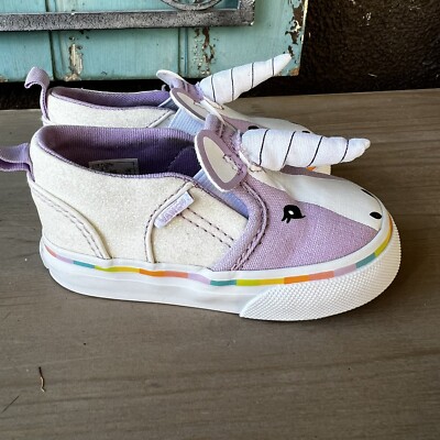 Vans Shoes sneakers Toddler Girl Sz Unicorn purple Sparkle