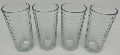 Pasabahce 8 Oz 4 Juice Glass Lot~USED~5'' Tall~In The Scotch Pattern~Block Optic