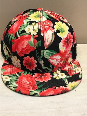 floral flat brim hat